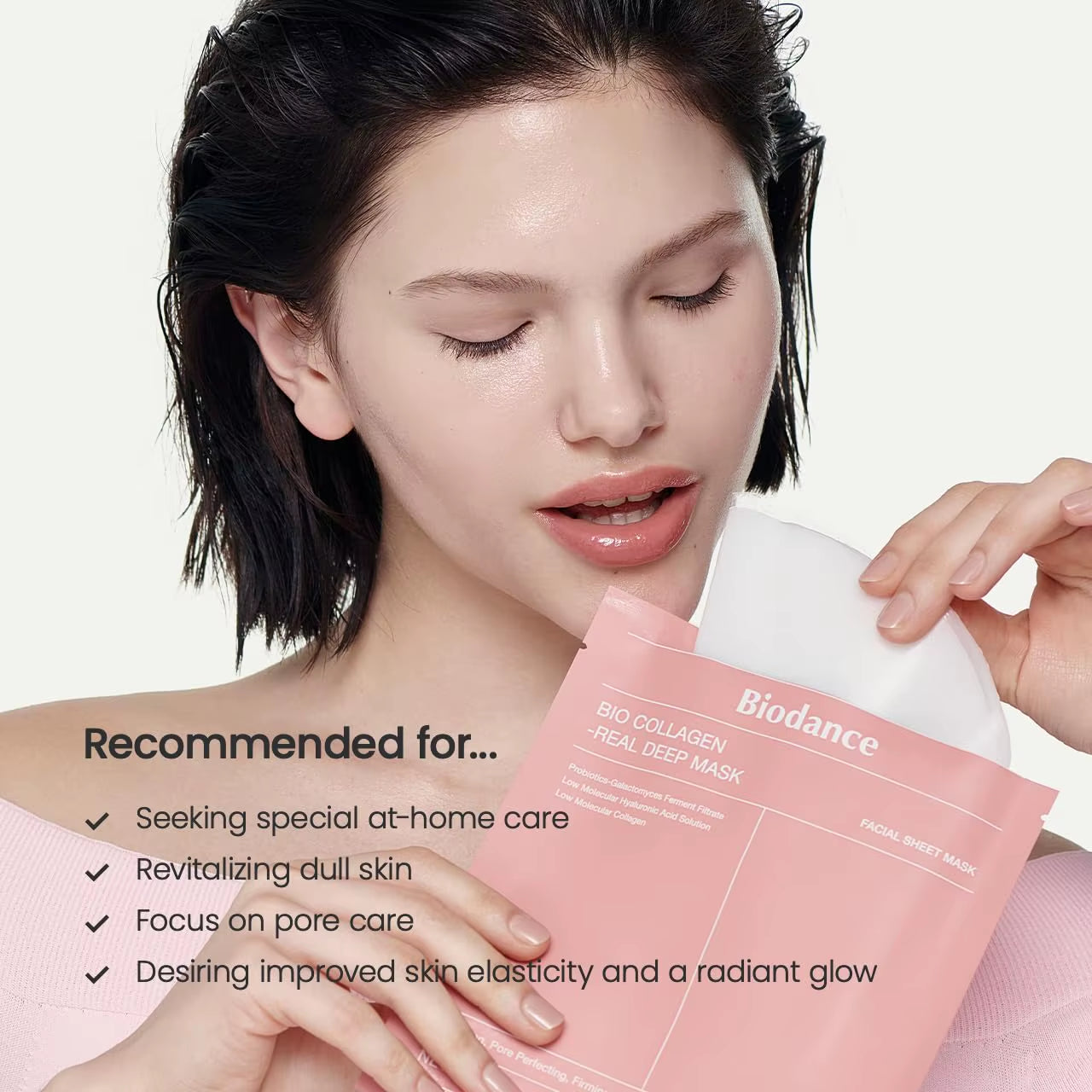 BIODANCE Bio-Collagen Real Deep Mask, Hydrating Overnight Hydrogel Mask, Pore Minimizing, Elasticity Improvement Korean Skincare