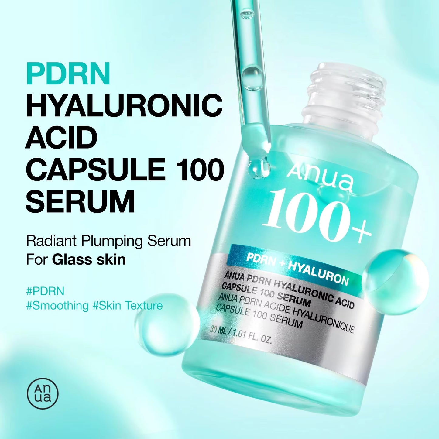 Anua PDRN 100+ Hyaluronic Acid Serum Capsules Moisturizing Revitalizing Face Serum Korean Skincare Beauty Essentials